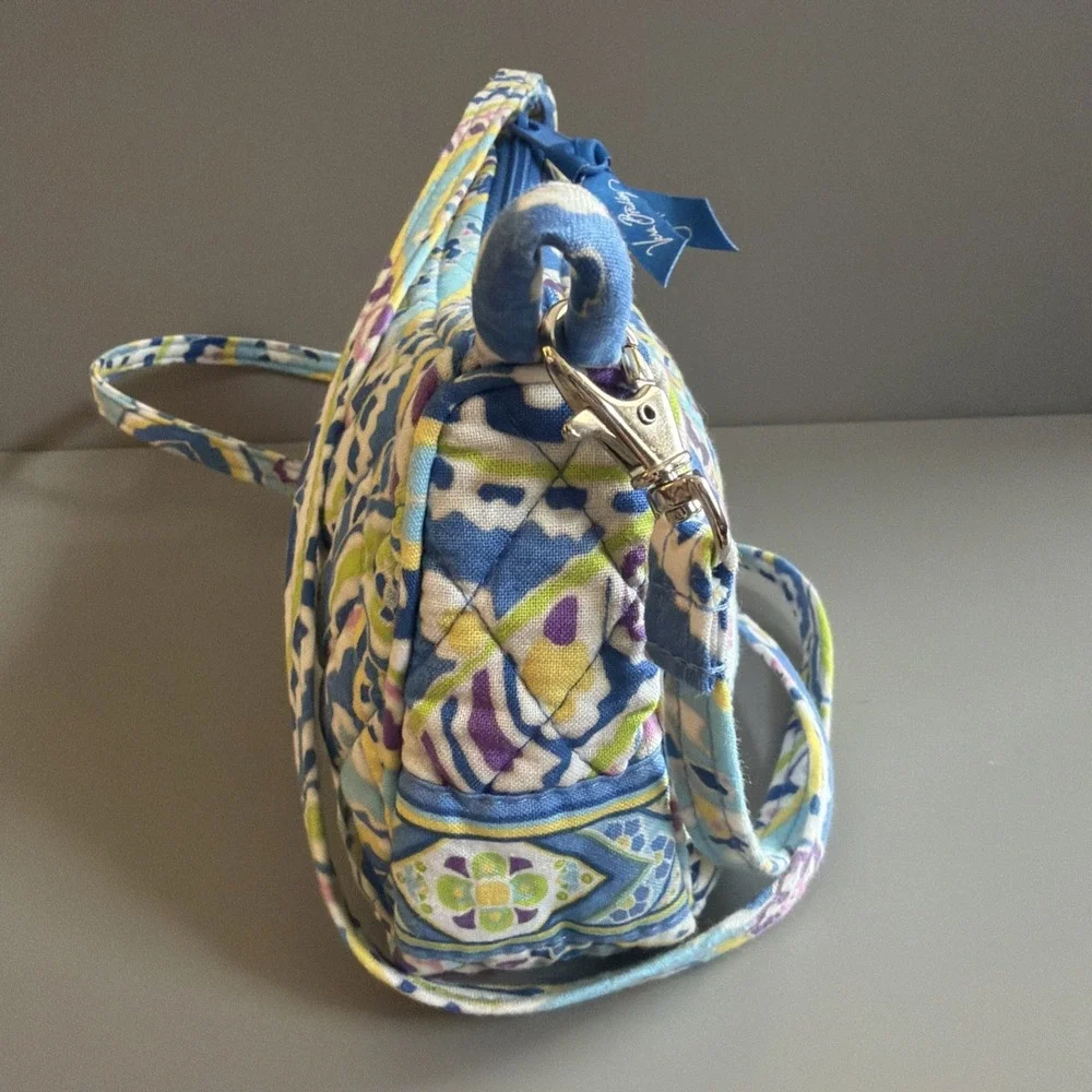 Vera Bradley Capri Blue Crossbody Shoulder Bag Purse Paisley Small Cotton - Picture 5 of 11